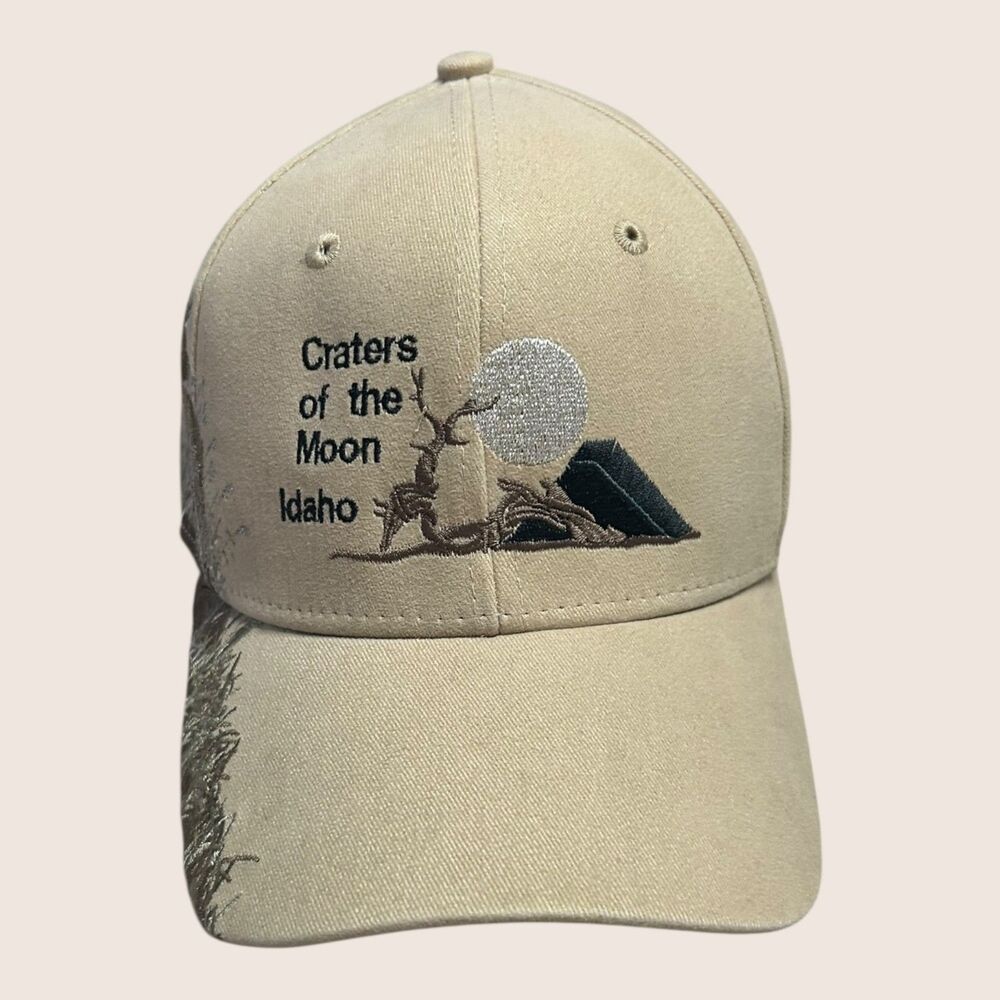 🌝 VTG CRATERS OF THE MOON IDAHO HUNTING MOTIF BUCK DEER BASEBALL CAP OSFM